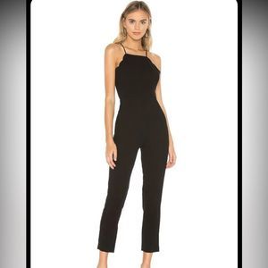 BCBGeneration black size 6 jumpsuit NWT romper BCBG scalloped ankle